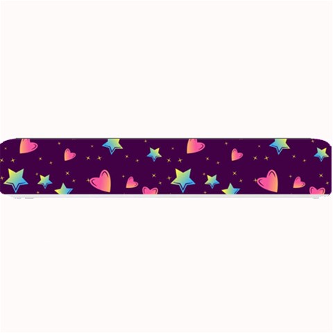 Colorful Stars Hearts Seamless Vector Pattern Small Bar Mat from ArtsNow.com 24 x4  Bar Mat