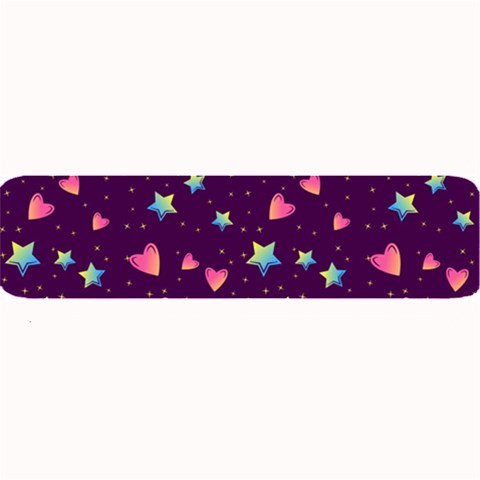 Colorful Stars Hearts Seamless Vector Pattern Large Bar Mat from ArtsNow.com 32 x8.5  Bar Mat