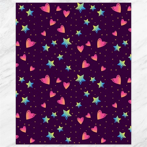 Colorful Stars Hearts Seamless Vector Pattern Canvas 11  x 14  from ArtsNow.com 10.95 x13.48  Canvas - 1