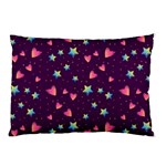 Colorful Stars Hearts Seamless Vector Pattern Pillow Case