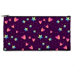 Colorful Stars Hearts Seamless Vector Pattern Pencil Case from ArtsNow.com Front