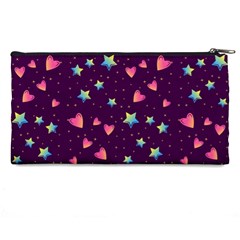 Colorful Stars Hearts Seamless Vector Pattern Pencil Case from ArtsNow.com Back