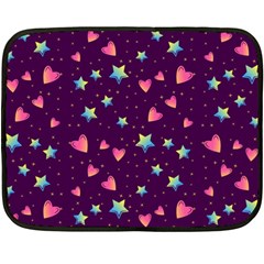 Colorful Stars Hearts Seamless Vector Pattern Two Sides Fleece Blanket (Mini) from ArtsNow.com 35 x27  Blanket Front