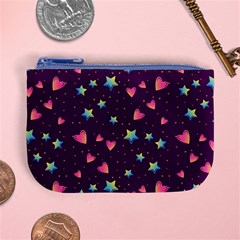 Colorful Stars Hearts Seamless Vector Pattern Mini Coin Purse from ArtsNow.com Front