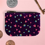 Colorful Stars Hearts Seamless Vector Pattern Mini Coin Purse