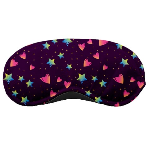 Colorful Stars Hearts Seamless Vector Pattern Sleep Mask from ArtsNow.com Front