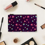Colorful Stars Hearts Seamless Vector Pattern Cosmetic Bag (Small)