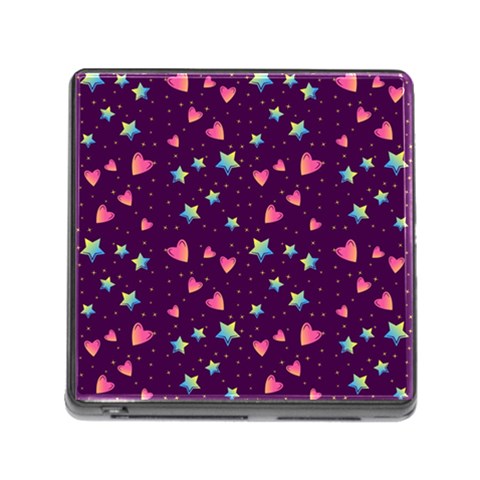 Colorful Stars Hearts Seamless Vector Pattern Memory Card Reader (Square 5 Slot) from ArtsNow.com Front