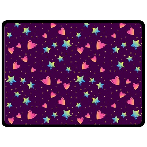 Colorful Stars Hearts Seamless Vector Pattern Fleece Blanket (Large) from ArtsNow.com 80 x60  Blanket Front