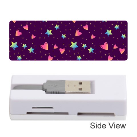 Colorful Stars Hearts Seamless Vector Pattern Memory Card Reader (Stick) from ArtsNow.com Front