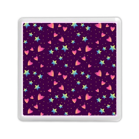 Colorful Stars Hearts Seamless Vector Pattern Memory Card Reader (Square) from ArtsNow.com Front