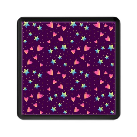 Colorful Stars Hearts Seamless Vector Pattern Memory Card Reader (Square) from ArtsNow.com Front