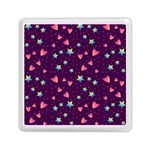 Colorful Stars Hearts Seamless Vector Pattern Memory Card Reader (Square)