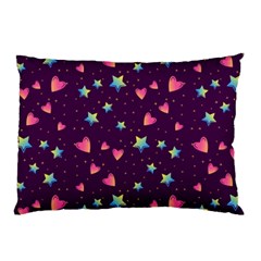 Colorful Stars Hearts Seamless Vector Pattern Pillow Case (Two Sides) from ArtsNow.com Front