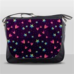 Colorful Stars Hearts Seamless Vector Pattern Messenger Bag