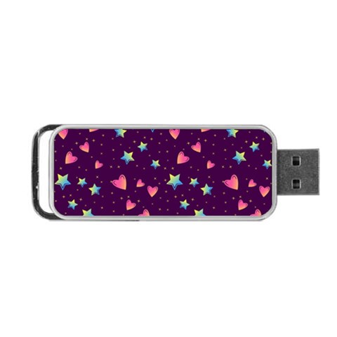 Colorful Stars Hearts Seamless Vector Pattern Portable USB Flash (One Side) from ArtsNow.com Front