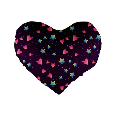 Colorful Stars Hearts Seamless Vector Pattern Standard 16  Premium Heart Shape Cushions from ArtsNow.com Front