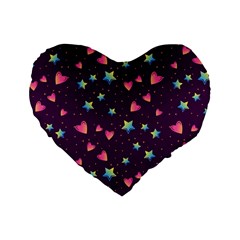 Colorful Stars Hearts Seamless Vector Pattern Standard 16  Premium Heart Shape Cushions from ArtsNow.com Front