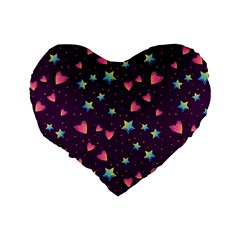 Colorful Stars Hearts Seamless Vector Pattern Standard 16  Premium Heart Shape Cushions from ArtsNow.com Back