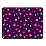 Colorful Stars Hearts Seamless Vector Pattern Two Sides Fleece Blanket (Small)