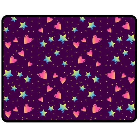 Colorful Stars Hearts Seamless Vector Pattern Two Sides Fleece Blanket (Medium) from ArtsNow.com 58.8 x47.4  Blanket Front