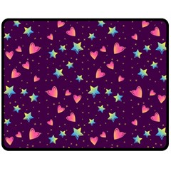 Colorful Stars Hearts Seamless Vector Pattern Two Sides Fleece Blanket (Medium) from ArtsNow.com 58.8 x47.4  Blanket Front