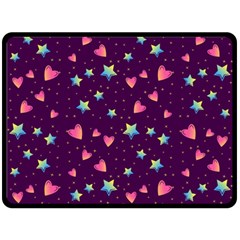Colorful Stars Hearts Seamless Vector Pattern Two Sides Fleece Blanket (Large) from ArtsNow.com 80 x60  Blanket Back