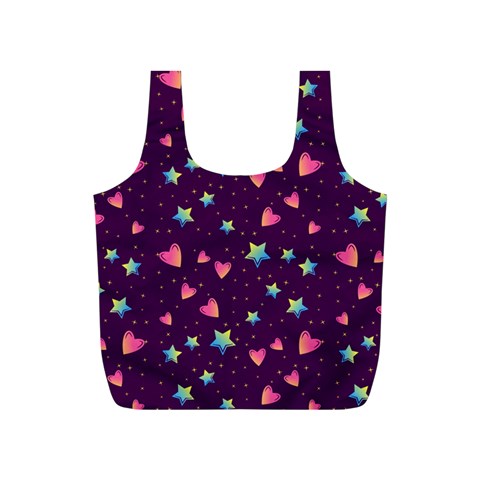 Colorful Stars Hearts Seamless Vector Pattern Full Print Recycle Bag (S) from ArtsNow.com Front