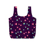 Colorful Stars Hearts Seamless Vector Pattern Full Print Recycle Bag (S)