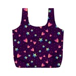 Colorful Stars Hearts Seamless Vector Pattern Full Print Recycle Bag (M)