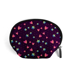 Colorful Stars Hearts Seamless Vector Pattern Accessory Pouch (Small) from ArtsNow.com Front