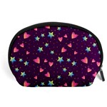 Colorful Stars Hearts Seamless Vector Pattern Accessory Pouch (Large)