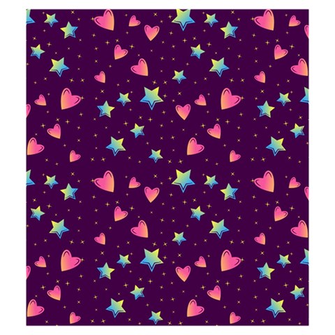 Colorful Stars Hearts Seamless Vector Pattern Drawstring Pouch (Medium) from ArtsNow.com Front