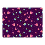 Colorful Stars Hearts Seamless Vector Pattern Two Sides Premium Plush Fleece Blanket (Mini)