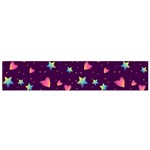 Colorful Stars Hearts Seamless Vector Pattern Small Premium Plush Fleece Scarf