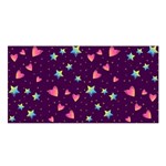 Colorful Stars Hearts Seamless Vector Pattern Satin Shawl 45  x 80 