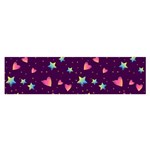 Colorful Stars Hearts Seamless Vector Pattern Oblong Satin Scarf (16  x 60 )