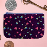 Colorful Stars Hearts Seamless Vector Pattern Large Coin Purse