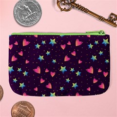 Colorful Stars Hearts Seamless Vector Pattern Large Coin Purse from ArtsNow.com Back