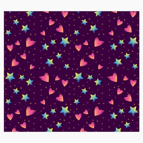 Colorful Stars Hearts Seamless Vector Pattern Roll Up Canvas Pencil Holder (S) from ArtsNow.com Front