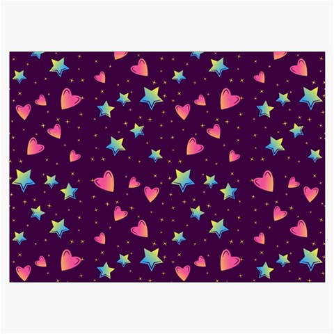 Colorful Stars Hearts Seamless Vector Pattern Roll Up Canvas Pencil Holder (M) from ArtsNow.com Front