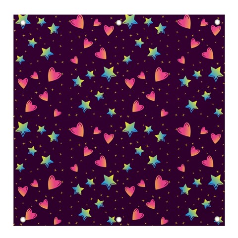 Colorful Stars Hearts Seamless Vector Pattern Banner and Sign 4  x 4  from ArtsNow.com Front