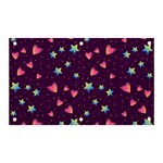 Colorful Stars Hearts Seamless Vector Pattern Banner and Sign 5  x 3 