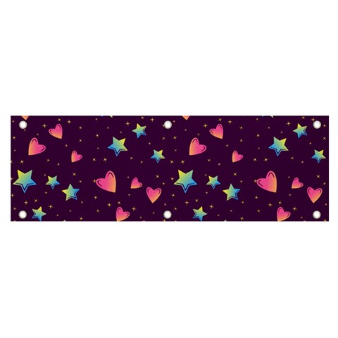 Colorful Stars Hearts Seamless Vector Pattern Banner and Sign 6  x 2  from ArtsNow.com Front