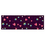 Colorful Stars Hearts Seamless Vector Pattern Banner and Sign 6  x 2 