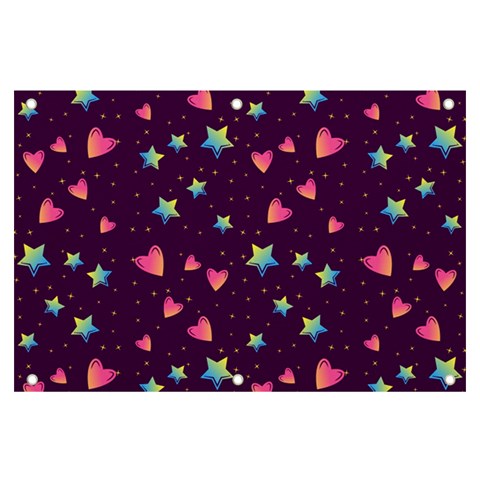 Colorful Stars Hearts Seamless Vector Pattern Banner and Sign 6  x 4  from ArtsNow.com Front