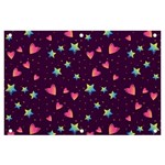 Colorful Stars Hearts Seamless Vector Pattern Banner and Sign 6  x 4 
