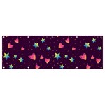 Colorful Stars Hearts Seamless Vector Pattern Banner and Sign 12  x 4 