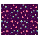 Colorful Stars Hearts Seamless Vector Pattern Premium Plush Fleece Blanket (Small)
