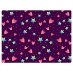 Colorful Stars Hearts Seamless Vector Pattern Two Sides Premium Plush Fleece Blanket (Extra Small)